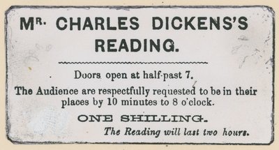 Charles Dickens okuması için bilet by English School