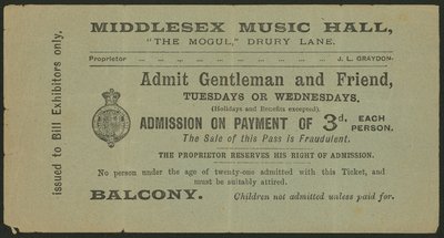 Middlesex Müzik Salonu, The Mogul, Drury Lane, Londra için bilet by English School