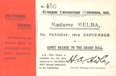 Glasgow Uluslararası Sergisinde Nellie Melba