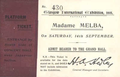 Glasgow Uluslararası Sergisinde Nellie Melba