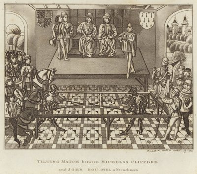 Nicholas Clifford ve John Boucmel bir Fransız arasındaki Devirme Maçı by English School