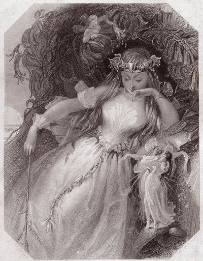 Titania (Bir Yaz Gecesi Rüyası) (Bir Yaz Gecesi Rüyası) - in - “” Shakespeare Kadın Galerisi, erken dönem Londralı sanatçıların kırk beş ciddi portre koleksiyonu, eleştirel ve edebi notlarla zenginleştirilmiş””””” yaklaşık 1838 - “” Galeri by English School