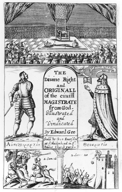 Edward Gee, 1658 tarafından kazınmış, İlahi Hakkın Başlık Sayfası ve Tanrı