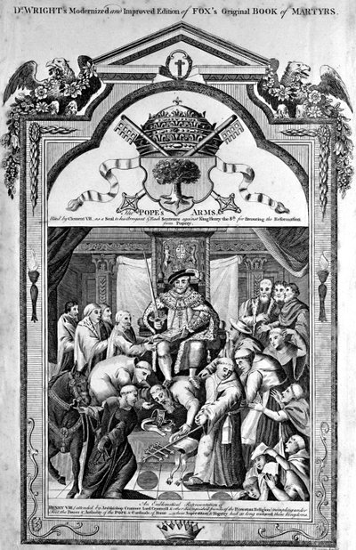 Başlık Sayfası, The Popes Arms from The New and Complete Book of Martyrs, Paul Wright by English School