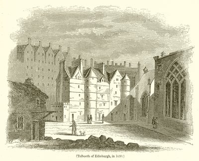 1630 yılında Edinburgh Tolbooth by English School