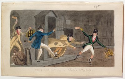Tom ve Bob Charley Uyuklarken Yakalıyor, 1821 (aquatint) by English School