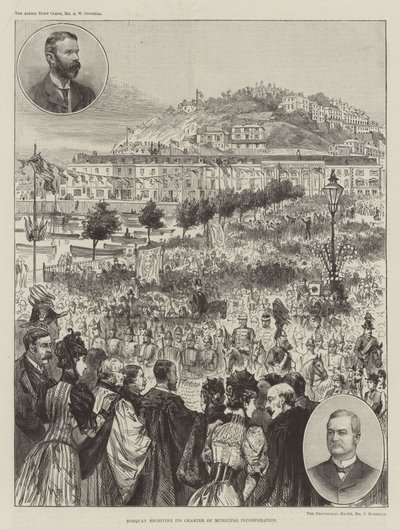 Torquay, Belediye Kuruluş Sözleşmesini alıyor (gravür) by English School