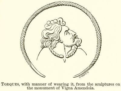 Vigna Amendola Anıtı Üzerindeki Heykellerden Giyilme Şekli ile Torklar (gravür) by English School