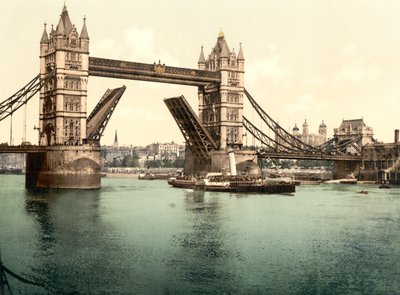 Tower Bridge, Londra (el boyaması fotoğraf) by English School