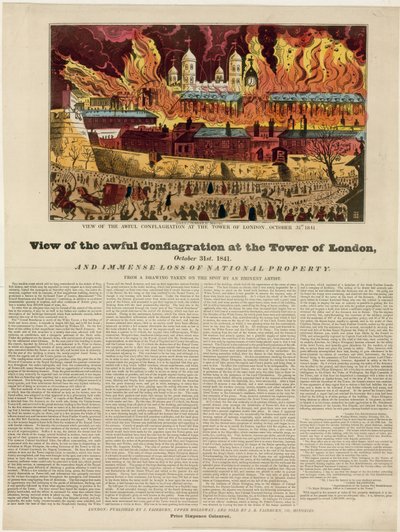 Londra Yangın Kulesi, 1841 by English School