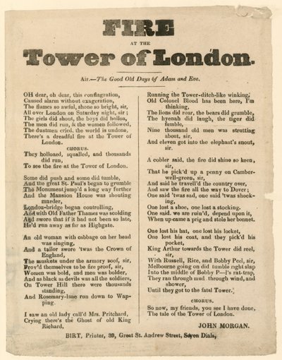 Londra Yangın Kulesi, 1841 by English School