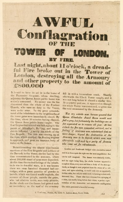 Londra Yangın Kulesi, 1841 by English School