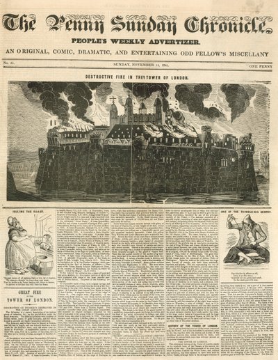 Londra Yangın Kulesi, 1841 by English School