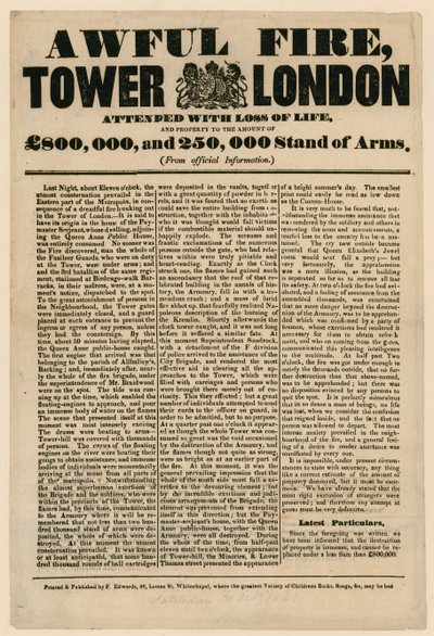 Londra Yangın Kulesi, 1841 by English School
