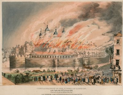 Londra Yangın Kulesi, 1841 by English School