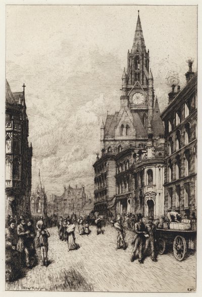 Belediye Binası, Manchester (gravür) by English School