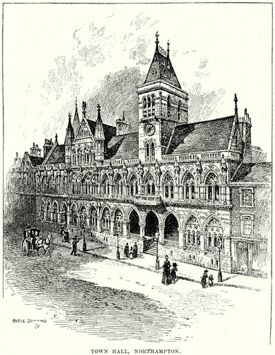 Belediye Binası, Northampton (gravür) by English School