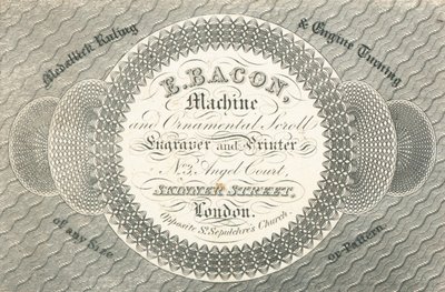 Ticaret kartı, E Bacon by English School