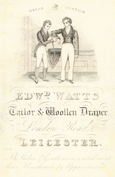 Ticaret kartı, Edward Watts by English School