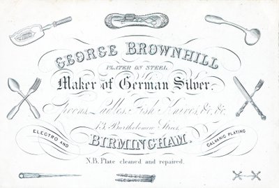 Ticaret kartı, George Brownhill by English School