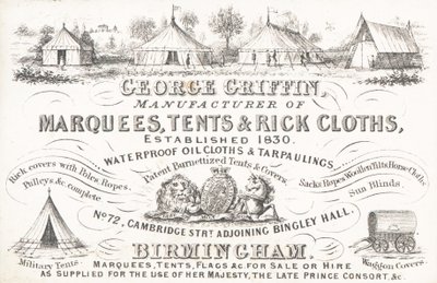 Ticaret kartı, George Griffin by English School