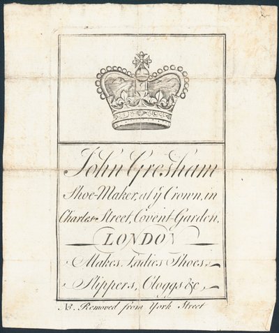 Ticaret kartı, John Gresham by English School