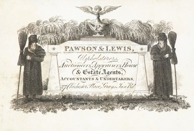 Ticaret kartı, Pawson & Lewis by English School