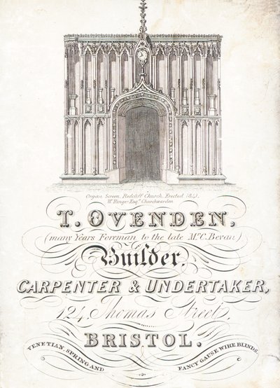 Ticaret kartı, T Ovenden by English School