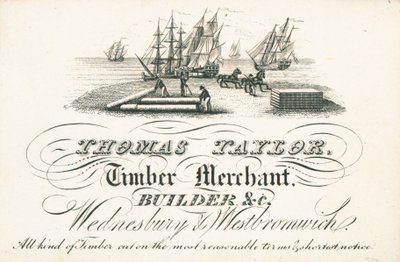 Ticaret kartı, Thomas Taylor by English School