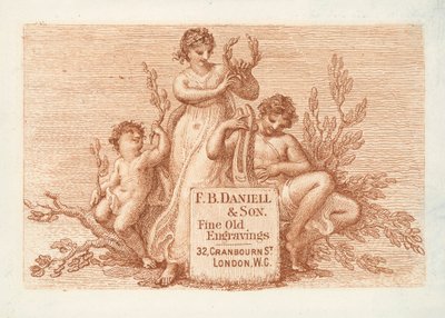 F B Daniell  Son, fine old engravings, Londra için ticari kart (gravür) by English School
