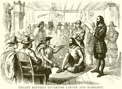 Vali Carver ve Massasoit arasındaki Antlaşması by English School