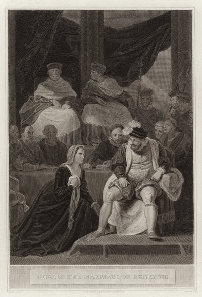 Henry VIII'in Evliliğinin Yargılanması by English School