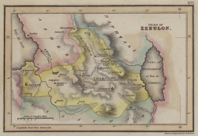 Zebulon Kabilesi (renkli gravür) by English School