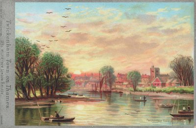 Thames Nehri üzerindeki Twickenham Kasabası by English School