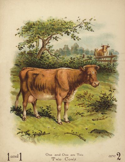 İki İnek (chromolitho) by English School