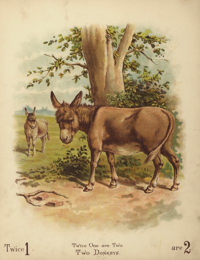 İki Eşek (chromolitho) by English School