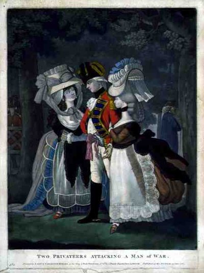 Bir Savaş Adamına Saldıran İki Özel Kişi, pub. Carington Bowles tarafından (fl.1744-93) by English School