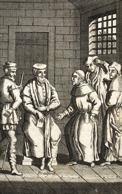 Bay Bradford ile konuşan iki İspanyol keşiş, Tilki Şehitleri c.1703 99