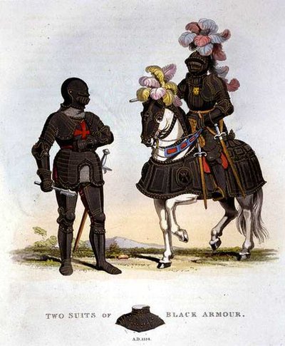 İki Takım Siyah Zırh by English School