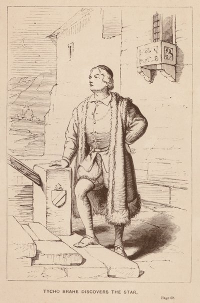 Tycho Brahe yıldızı keşfediyor (gravür) by English School