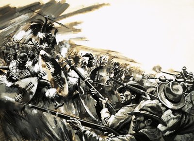 Zulu savaşçılarıyla tanımlanamayan savaş, muhtemelen Rorke