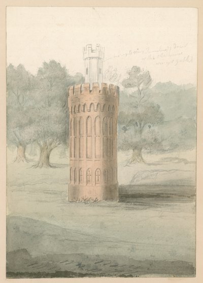Tanımlanamayan kule, Tottenham, Londra (kağıt üzerinde wc) by English School