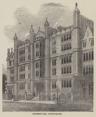 Üniversite Salonu, Gordon-Square (gravür) by English School