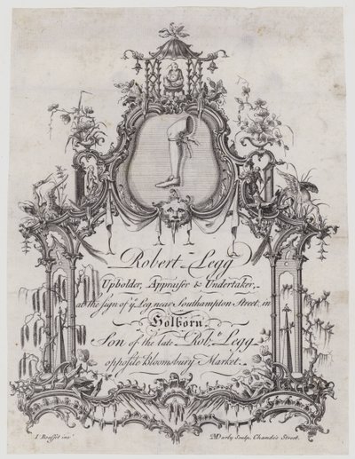 Döşemeci, Robert Legg, ticari kart by English School