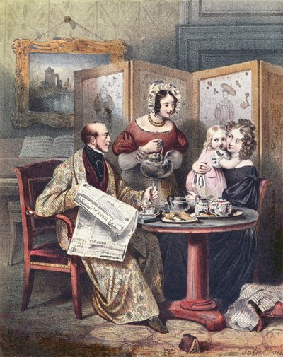 Kahvaltıda Victoria ailesi, c.1840 by English School