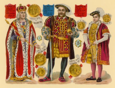 Viktorya dönemi hurdası: Kral Henry VII, Kral Henry VIII, Kral Edward VI by English School