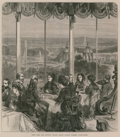 Crystal Palace Grand Saloon yaz yemek salonundan görünüm by English School