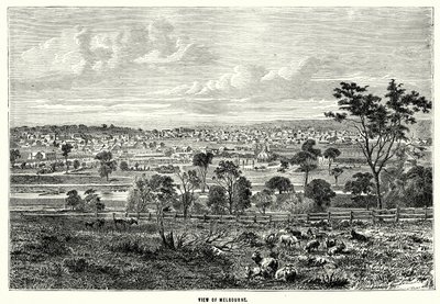 Melbourne manzarası (gravür) by English School