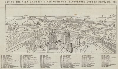 The Illustrated London News (gravür) ile birlikte verilen Paris manzarası by English School