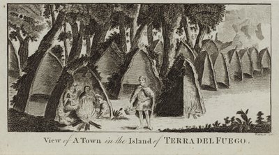Tierra del Fuego adasındaki bir kasabanın görünümü by English School